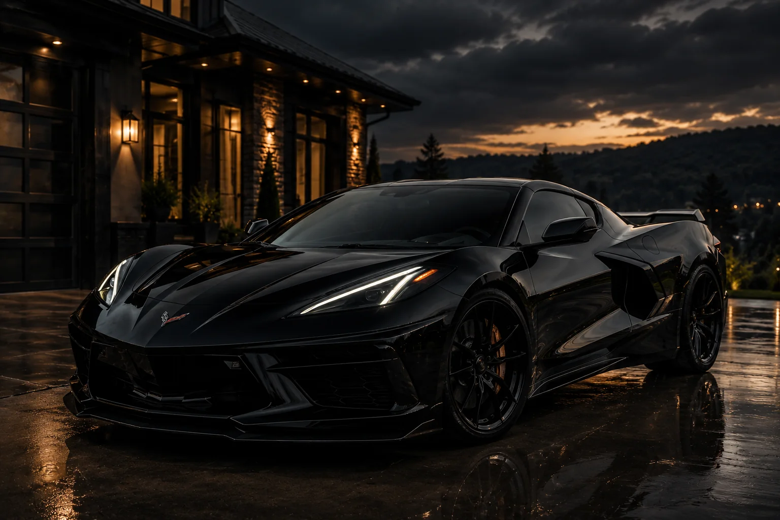 Black performance vehicle representing comprehensive auto insurance coverage