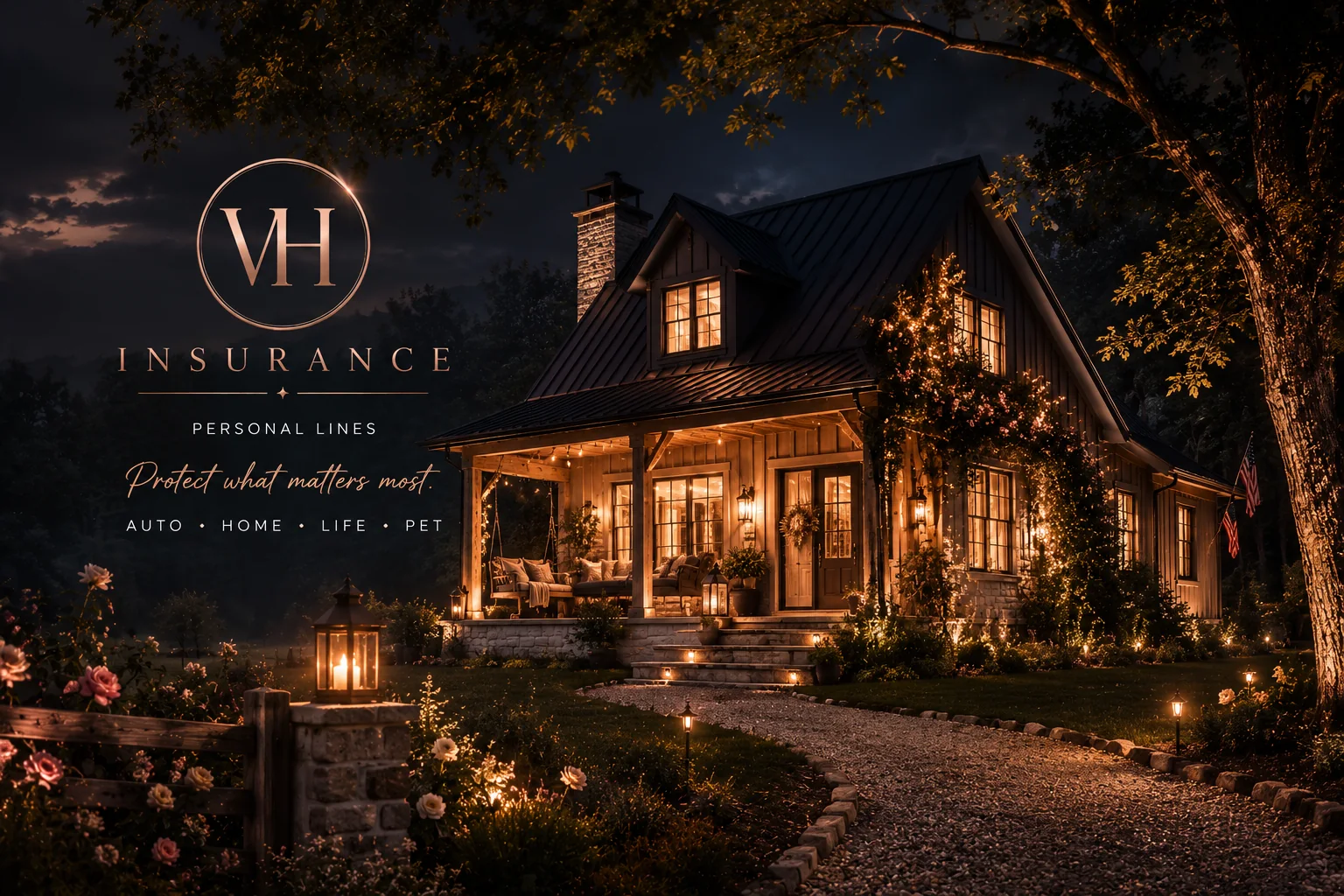 Warmly lit home representing Veronica Hicks Insurance Agency personal-lines coverage